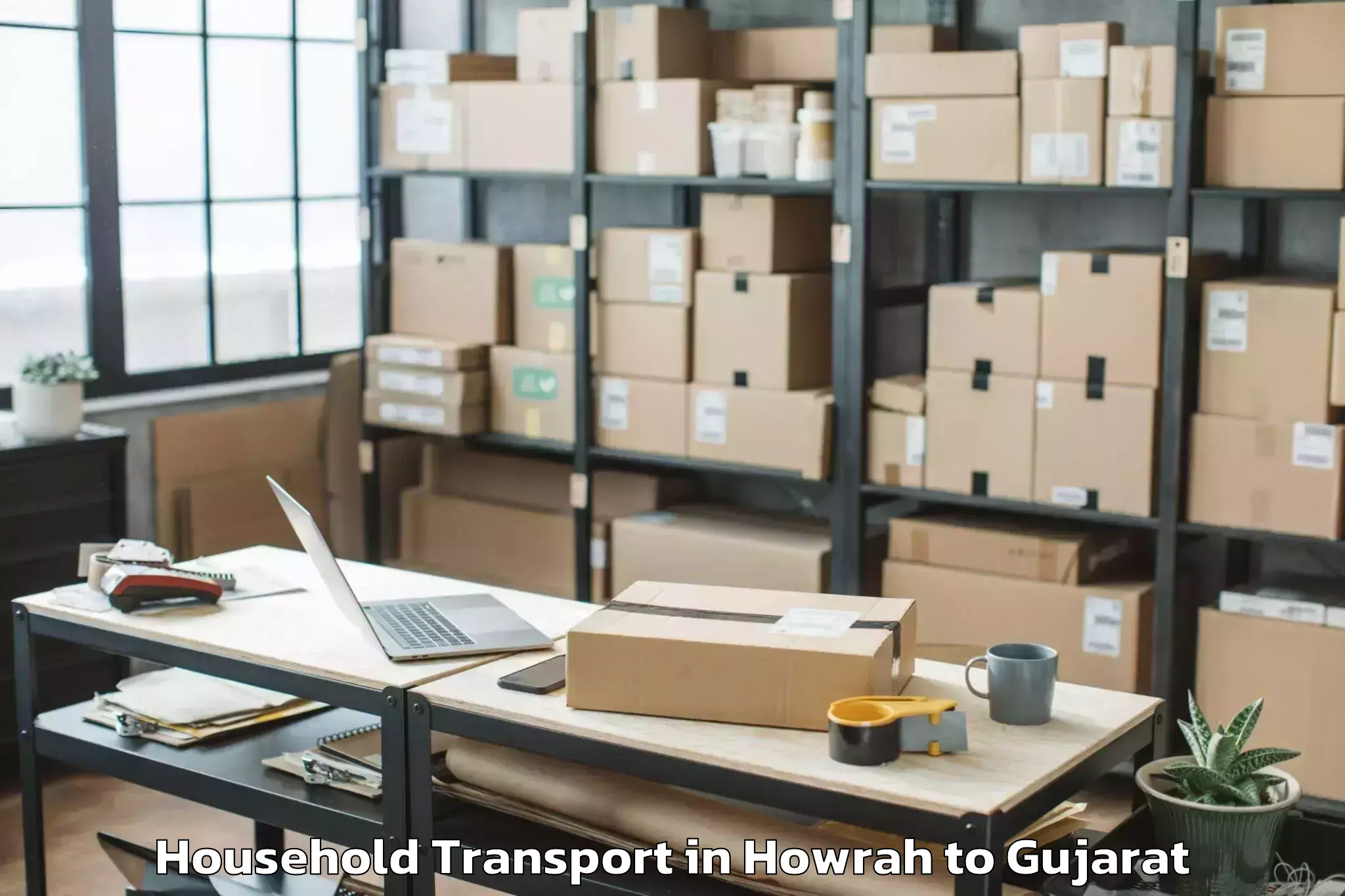 Top Howrah to Dhrol Household Transport Available